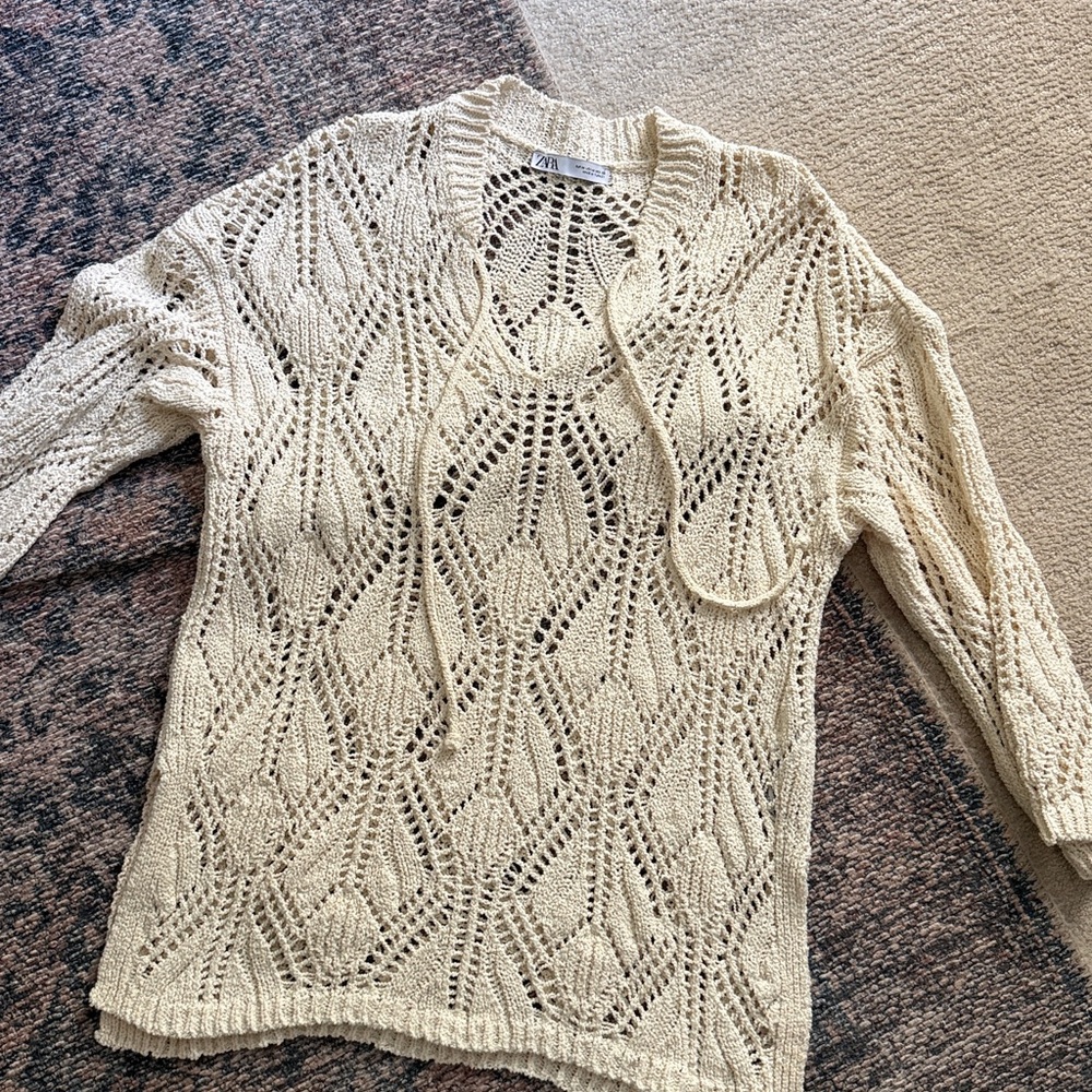 Knit open sweater - Zara